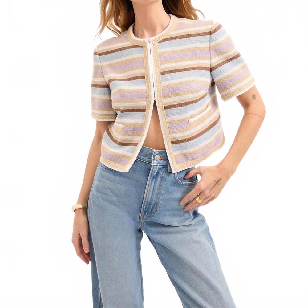 NEW VERONICA BEARD wyatt jacket in stone khaki multi
